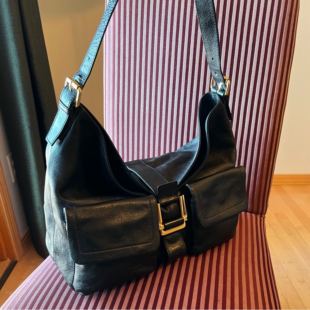 New, vintage, NWOT, PRESA large leather black bag